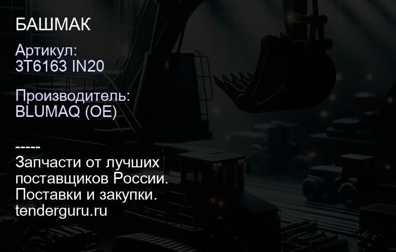 3T6163 IN20 БАШМАК | купить запчасти